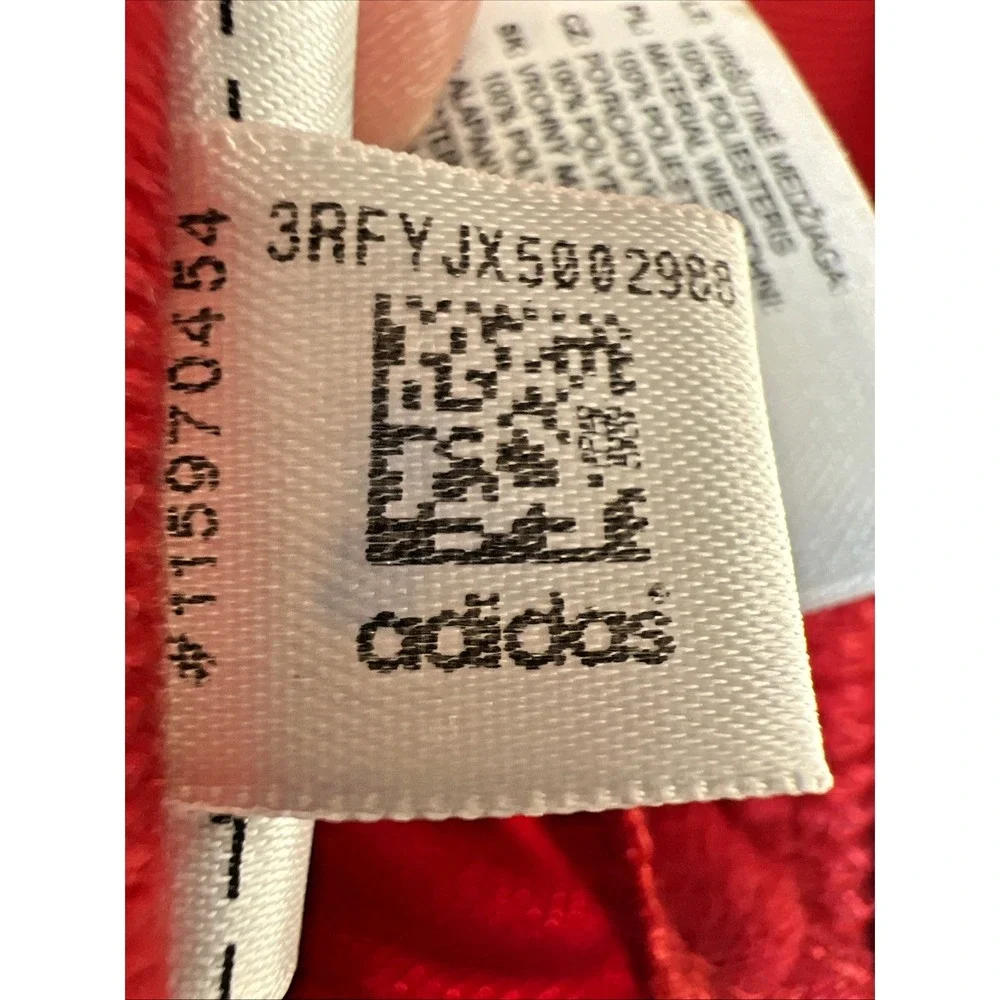 Adidas Men's Large Full Zip Volleyball‎ Warm Up Jacket D82934 3 Stripes Red